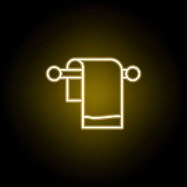 neon tarzında havlu simgesi. İşaretler ve semboller web, logo, mobil uygulama, Ui, Ux için kullanılabilir