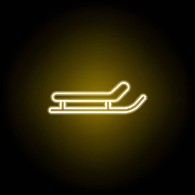 neon tarzında kızak simgesi. İşaretler ve semboller web, logo, mobil uygulama, Ui, Ux için kullanılabilir