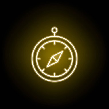 neon tarzında pusula simgesi. Seyahat illüstrasyon unsuru. İşaretler ve semboller web, logo, mobil uygulama, Ui, Ux için kullanılabilir