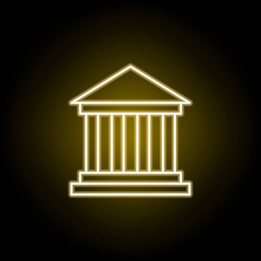 neon tarzında müze simgesi. Seyahat illüstrasyon unsuru. İşaretler ve semboller web, logo, mobil uygulama, Ui, Ux için kullanılabilir