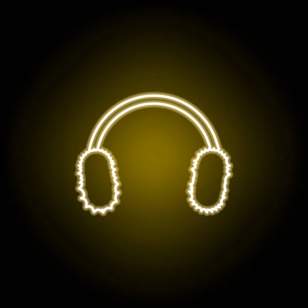 Ikona sluchátek v neonově stylu. Značky a symboly mohou být použity pro web, logo, mobilní aplikace, UI, UX — Stockový vektor