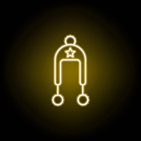 Neon tarzı kış şapkası ikonu. İşaretler ve semboller ağ, logo, mobil uygulama, Ui, Ux için kullanılabilir — Stok Vektör