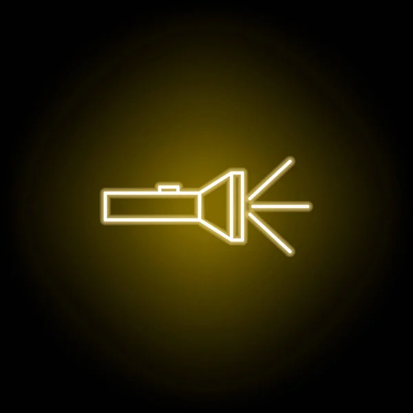 Icono de la lámpara en estilo neón. Elemento de ilustración de viaje. Los signos y símbolos se pueden utilizar para la web, logotipo, aplicación móvil, interfaz de usuario, UX — Vector de stock