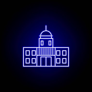 Neon tarzında seçimler capitol simgesi. İşaretler ve semboller web, logo, mobil uygulama, Ui, Ux için kullanılabilir