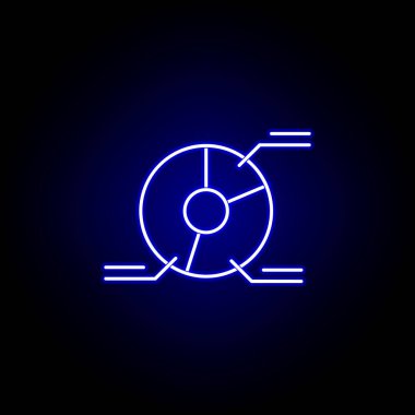 Neon stilinde Seçimler pasta grafik simgesi. İşaretler ve semboller web, logo, mobil uygulama, Ui, Ux için kullanılabilir