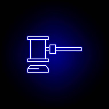 Neon tarzında seçimler açık artırma simgesi. İşaretler ve semboller web, logo, mobil uygulama, Ui, Ux için kullanılabilir