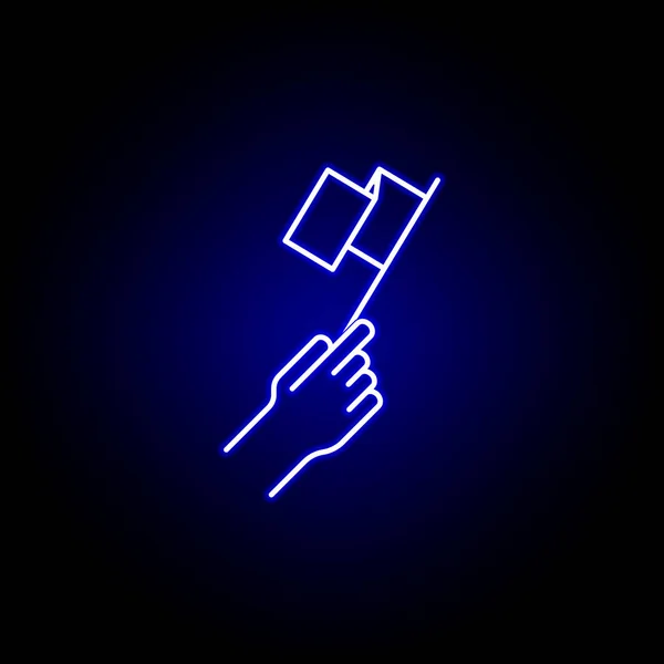 霓虹灯风格的选举标志图标。标志和符号可用于网页，徽标，移动应用程序，Ui，Ux — 图库矢量图片