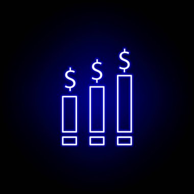 neon tarzında grafik grafik dolar simgesi. Finans illüstrasyon unsuru. İşaretler ve semboller simgesi web, logo, mobil uygulama, Ui, Ux için kullanılabilir