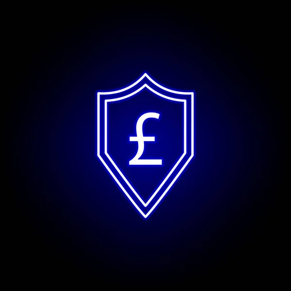 Schild-Pfund-Symbol im Neon-Stil. Element der Finanzillustration. Zeichen und Symbole können für Web, Logo, mobile App, ui, ux verwendet werden — Stockvektor
