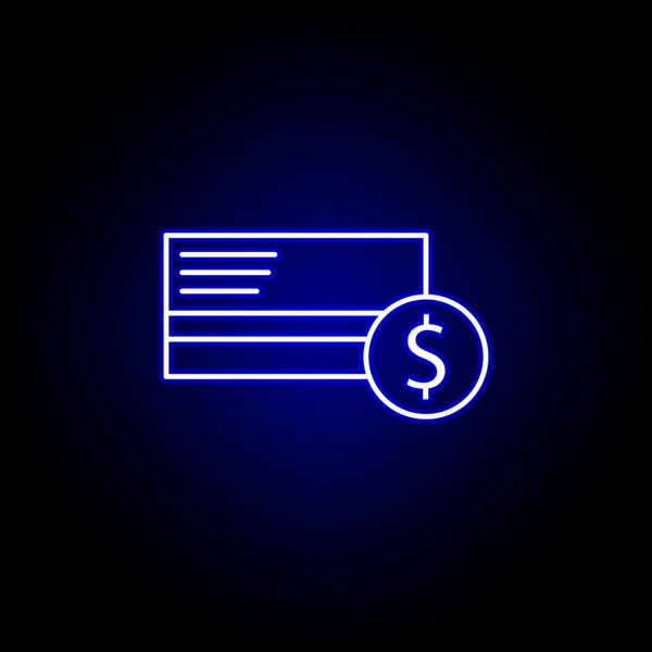 bank card dollar icon in neon style. Element of finance illustration. Signs and symbols icon can be used for web, logo, mobile app, UI, UX