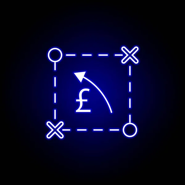 Plan-Schema Pfeil-Symbol im Neon-Stil. Element der Finanzillustration. Zeichen und Symbole können für Web, Logo, mobile App, ui, ux verwendet werden — Stockvektor