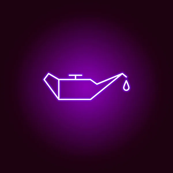 change oil car outline icon in neon style. Elements of car repair illustration in neon style icon. Signs and symbols can be used for web, logo, mobile app, UI, UX