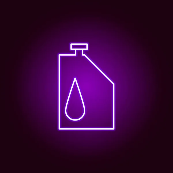Oil can drop outline icon in neon style. Elements of car repair illustration in neon style icon. Signs and symbols can be used for web, logo, mobile app, UI, UX — Stock Vector