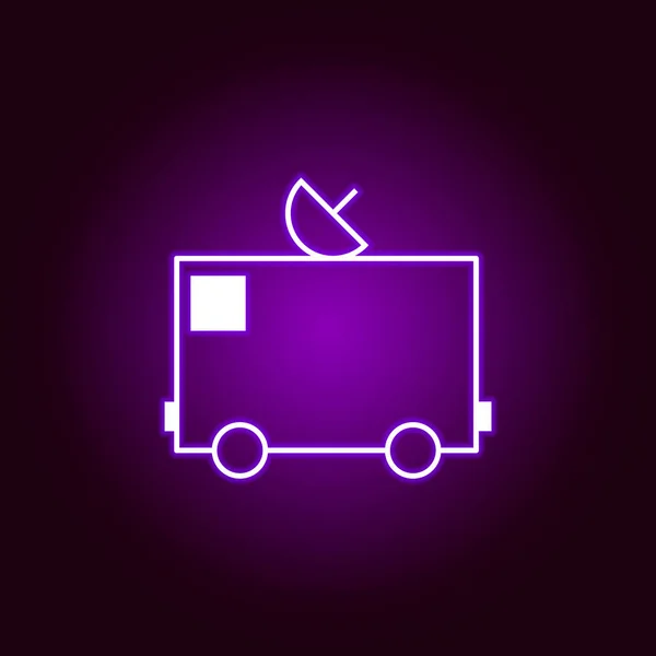 Lastbils antenn kontur ikon i neon stil. Delar av bilreparationer illustration i neon stil ikon. Skyltar och symboler kan användas för webb, logo, mobilapp, UI, UX — Stock vektor