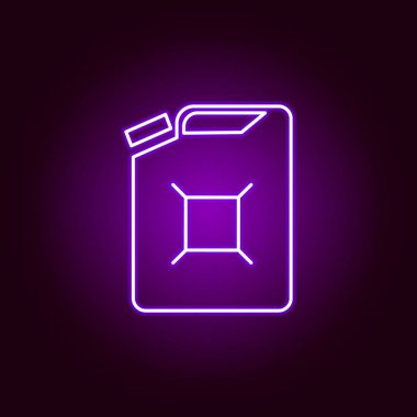 neon tarzında tank gazı anahat simgesi. Neon stil simgesiaraba tamir illüstrasyon elemanları. İşaretler ve semboller web, logo, mobil uygulama, Ui, Ux için kullanılabilir