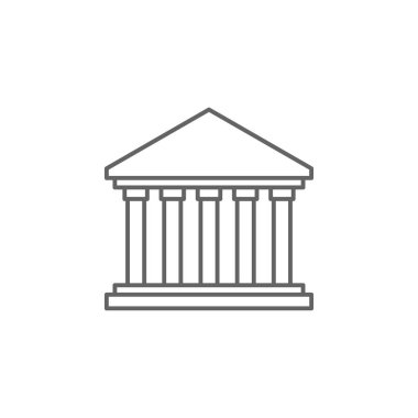 Adalet adliye anahat simgesi. Hukuk çizim çizgi simgesinin Elemanları. İşaretler, semboller ve vektörler web, logo, mobil uygulama, Ui, Ux için kullanılabilir