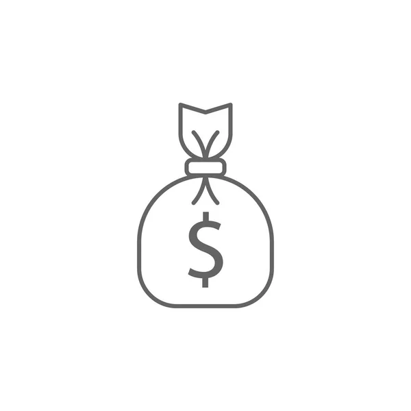 Το εικονίδιο περιγράμματος της τσάντας για τα χρήματα. Στοιχεία του εικονιδίου γραμμής εικονογράφησης. Σημεία, σύμβολα και διανύσματα μπορούν να χρησιμοποιηθούν για Web, λογότυπο, εφαρμογή για κινητά, UI, UX — Διανυσματικό Αρχείο