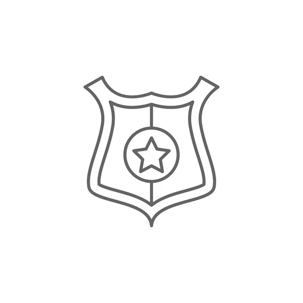 Justice police badge outline icon. Elements of Law illustration line icon. Signs, symbols and vectors can be used for web, logo, mobile app, UI, UX — Stock Vector