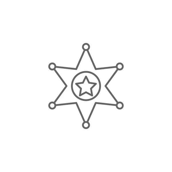 O Xerife delineia o ícone. Elementos da Lei ícone da linha de ilustração. Sinais, símbolos e vetores podem ser usados para web, logotipo, aplicativo móvel, UI, UX —  Vetores de Stock