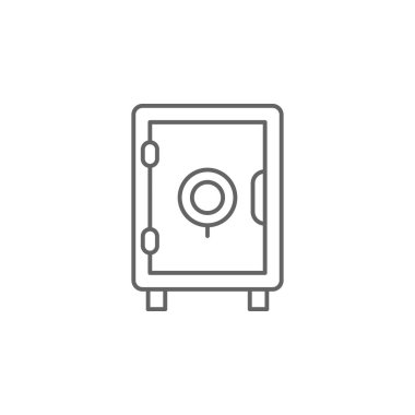 Adalet güvenli kutu anahat simgesi. Hukuk çizim çizgi simgesinin Elemanları. İşaretler, semboller ve vektörler web, logo, mobil uygulama, Ui, Ux için kullanılabilir