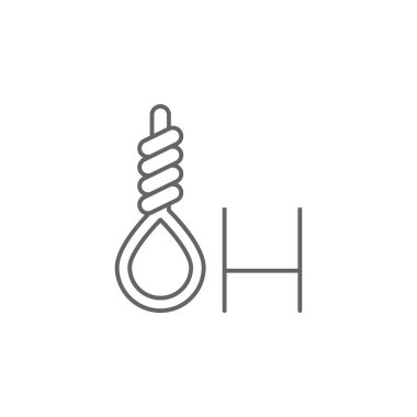 Adalet ipi anahat simgesi. Hukuk çizim çizgi simgesinin Elemanları. İşaretler, semboller ve vektörler web, logo, mobil uygulama, Ui, Ux için kullanılabilir