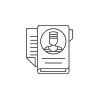 Adalet davası anahat simgesi. Hukuk çizim çizgi simgesinin Elemanları. İşaretler, semboller ve vektörler web, logo, mobil uygulama, Ui, Ux için kullanılabilir