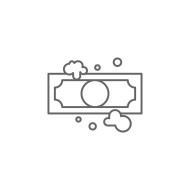 Adalet kara para aklama anahat simgesi. Hukuk çizim çizgi simgesinin Elemanları. İşaretler, semboller ve vektörler web, logo, mobil uygulama, Ui, Ux için kullanılabilir