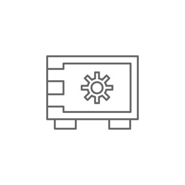 Adalet güvenli kutu anahat simgesi. Hukuk çizim çizgi simgesinin Elemanları. İşaretler, semboller ve vektörler web, logo, mobil uygulama, Ui, Ux için kullanılabilir