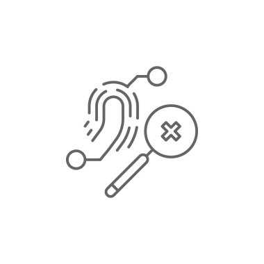 Adalet soruşturması anahat simgesi. Hukuk çizim çizgi simgesinin Elemanları. İşaretler, semboller ve vektörler web, logo, mobil uygulama, Ui, Ux için kullanılabilir