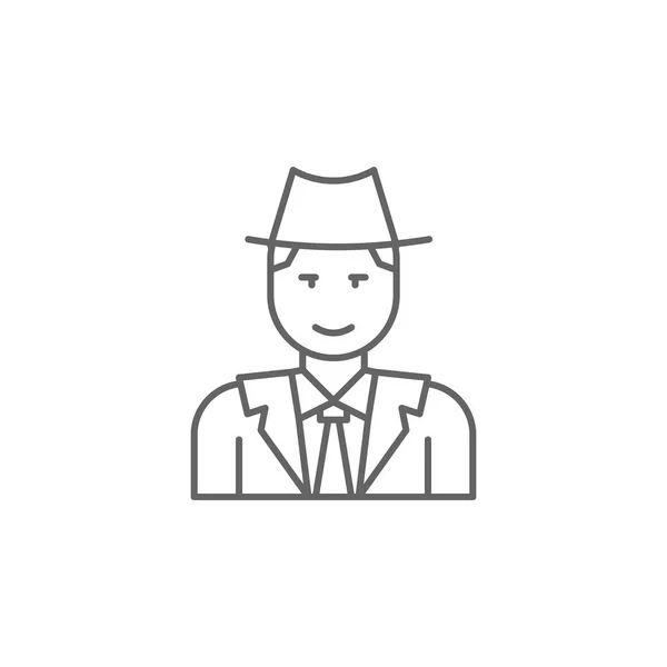 Justice Detective kontur ikon. Element av lagen illustration linje ikon. Tecken, symboler och vektorer kan användas för webb, logo, mobilapp, UI, UX — Stock vektor