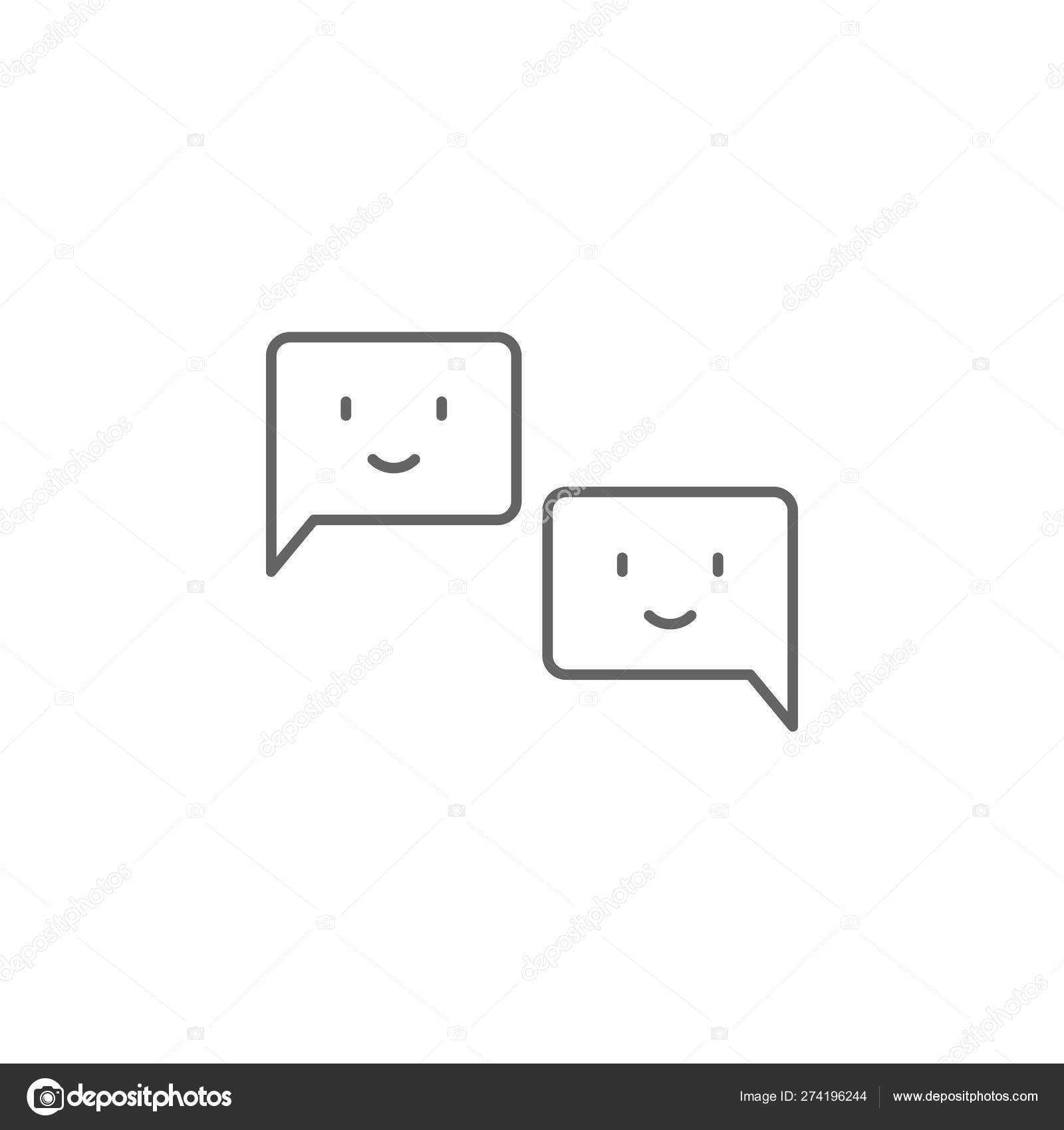 Amistad Chat Burbujas Icono De Contorno Elementos Del Icono