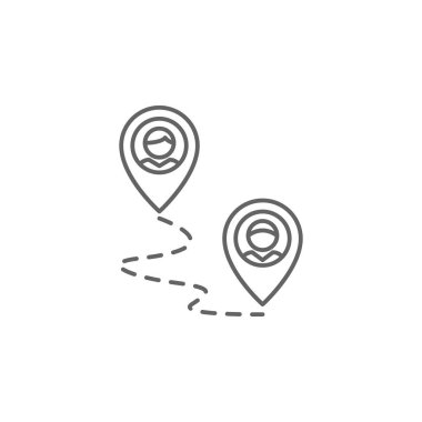 Konum dostluk anahat simgesi. Dostluk hattı simgesinin elemanları. İşaretler, semboller ve vektörler Web, logo, mobil uygulama, ui, UX için kullanılabilir