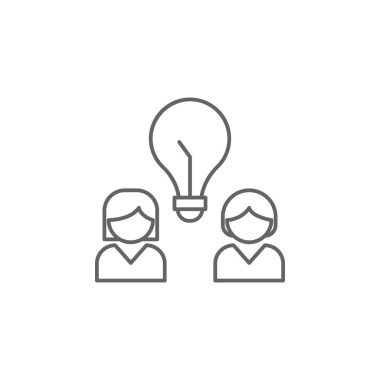 kızlar fikir dostluk anahat simgesi. Dostluk hattı simgesinin elemanları. İşaretler, semboller ve vektörler Web, logo, mobil uygulama, ui, UX için kullanılabilir