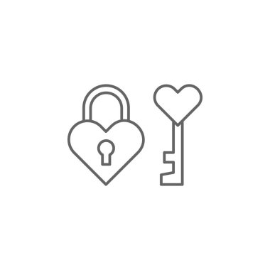 anahtar dostluk anahat simgesi kilit. Dostluk hattı simgesinin elemanları. İşaretler, semboller ve vektörler Web, logo, mobil uygulama, ui, UX için kullanılabilir