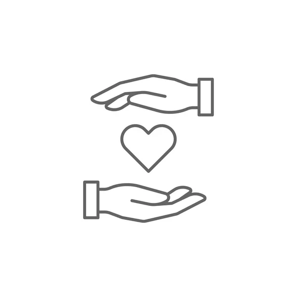 Pflege Hände Freundschaft Umriss Symbol. Elemente der Freundschaft Linie Symbol. Zeichen, Symbole und Vektoren können für Web, Logo, mobile App, ui, ux verwendet werden — Stockvektor