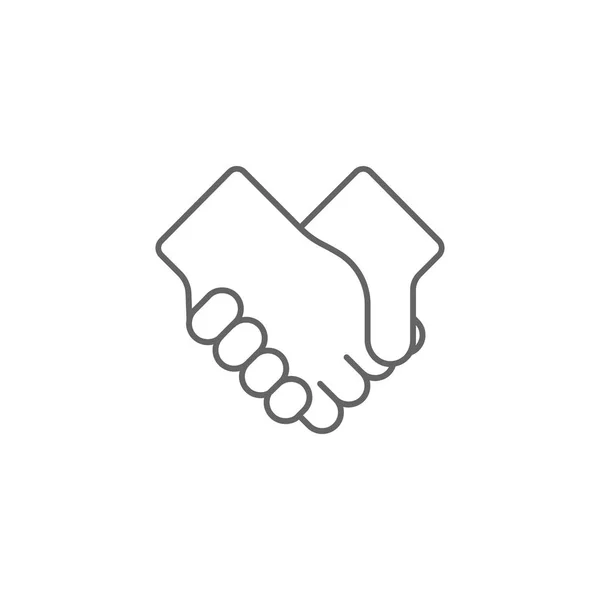 握手友谊提纲图标。友谊线图标的元素。标志、符号和矢量可用于 Web、徽标、移动应用程序、Ui、Ux — 图库矢量图片