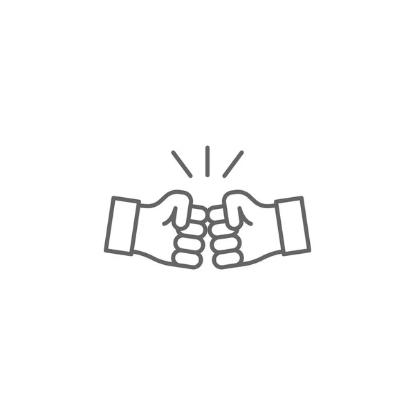 Ikona konturu rąk braterstwa. Elementy ikony linii przyjaźni. Znaki, symbole i wektory mogą być używane do Internetu, logo, aplikacji mobilnej, UI, UX — Wektor stockowy
