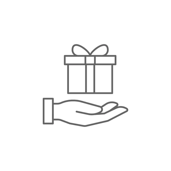 Gift friendship outline icon. Elements of friendship line icon. Signs, symbols and vectors can be used for web, logo, mobile app, UI, UX — Stok Vektör