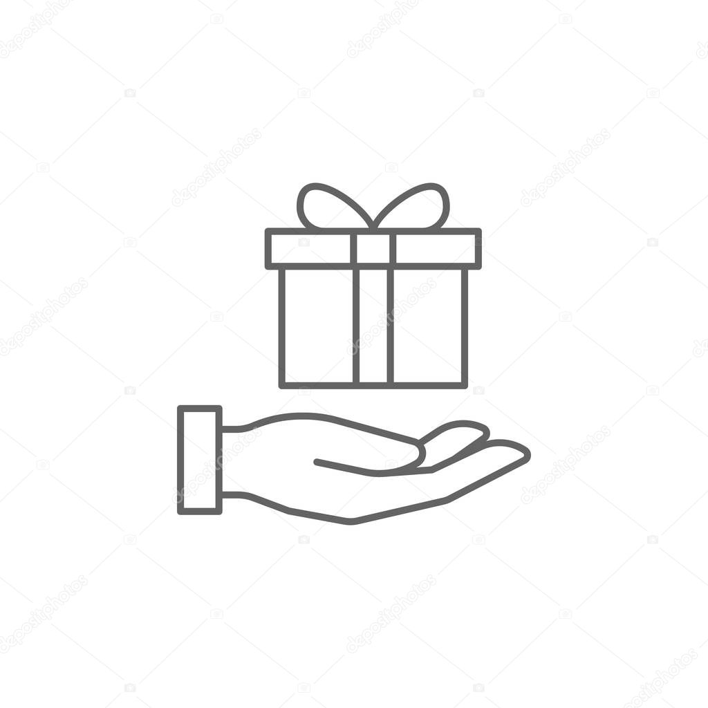 gift friendship outline icon. Elements of friendship line icon. Signs, symbols and vectors can be used for web, logo, mobile app, UI, UX