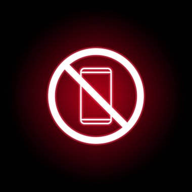Kırmızı neon tarzıyasak telefon simgesi. Web, logo, mobil uygulama, Ui, Ux için kullanılabilir 