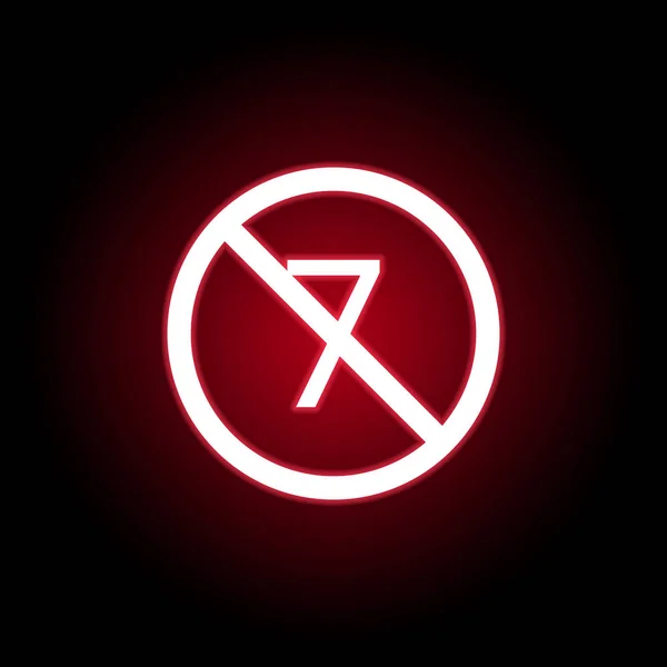 Prohibido 7 edad icono en el estilo de neón rojo. Puede ser utilizado para web, logotipo, aplicación móvil, interfaz de usuario, UX — Archivo Imágenes Vectoriales