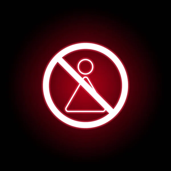 Zakazana kobieta ikona w czerwonym stylu Neon. Może być używany do Internetu, logo, aplikacja mobilna, UI, UX — Wektor stockowy