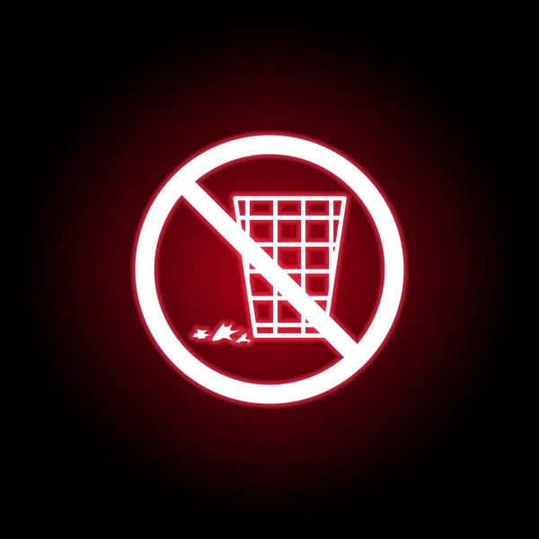 Ícone de poluição proibido em estilo néon vermelho. pode ser usado para web, logotipo, aplicativo móvel, UI, UX — Vetor de Stock