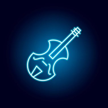 Keman, Neon tarzında müzik enstrüman anahat simgesi. eğitim illüstrasyon çizgisi simgesi öğeleri. işaretler, semboller Web, logo, mobil uygulama, ui, UX için kullanılabilir