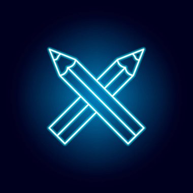 kalemler, çizmek, Neon tarzında anahat simgesini düzenleyin. eğitim illüstrasyon çizgisi simgesi öğeleri. işaretler, semboller Web, logo, mobil uygulama, ui, UX için kullanılabilir