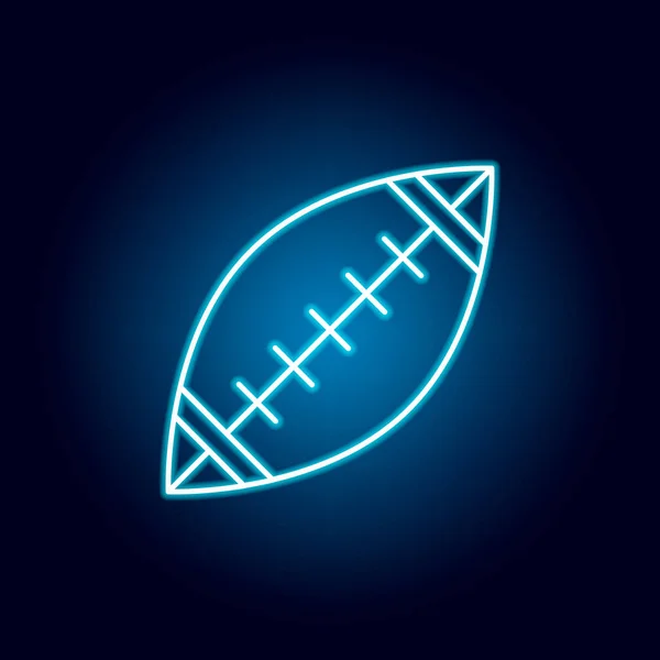 American football, ball outline icon in neon style. elements of education illustration line icon. signs, symbols can be used for web, logo, mobile app, UI, UX — Stock Vector