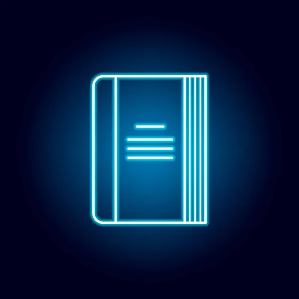 Buch, Bibliothek, Literaturumrisse im Neon-Stil. Elemente der Ausbildung Illustration Linie Symbol. Zeichen, Symbole können für Web, Logo, mobile App, ui, ux verwendet werden — Stockvektor