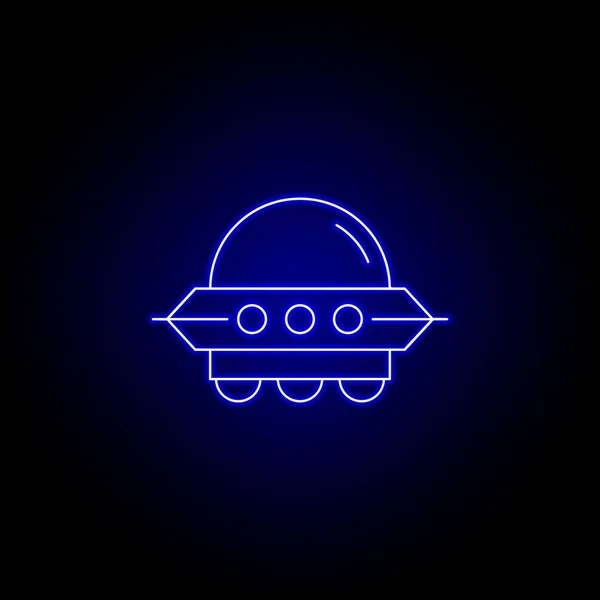 Robot, icono de la línea de rover en estilo de neón azul. Los signos y símbolos se pueden utilizar para la web, logotipo, aplicación móvil, interfaz de usuario, UX — Vector de stock