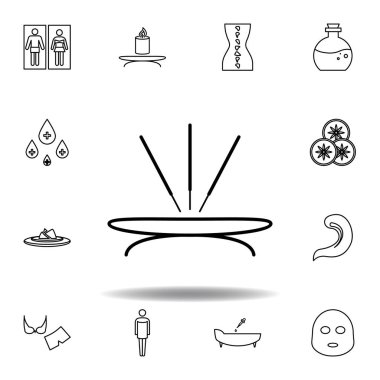tütsü çubukları, Spa anahat simgesi. Spa ve Relax illüstrasyonları simgesi ayrıntılı kümesi. Web, logo, mobil uygulama, ui, UX için kullanılabilir