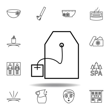 çay çantası, iç anahat simgesi. Spa ve Relax illüstrasyonları simgesi ayrıntılı kümesi. Web, logo, mobil uygulama, ui, UX için kullanılabilir